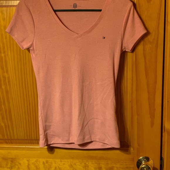 pink tommy hilfiger vneck - Picture 2 of 5